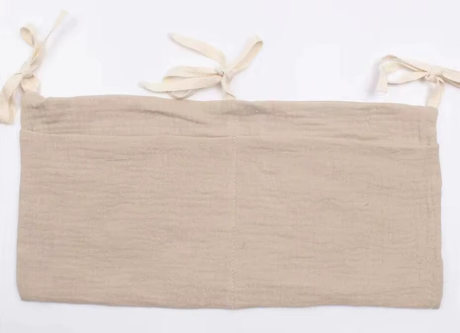 Baby Crib Organizer Cot Caddy Bed Storage Bag 2 Pockets Bedside Hanging Diaper Nursery Toys Bag Diapers Stroller Organize