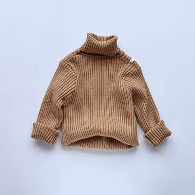 Autumn Soft Tight Unisex Kids Knitwear Sweaters Solid Multi Color Girls Sweater Brief Boys Pullover Turtleneck Outwear