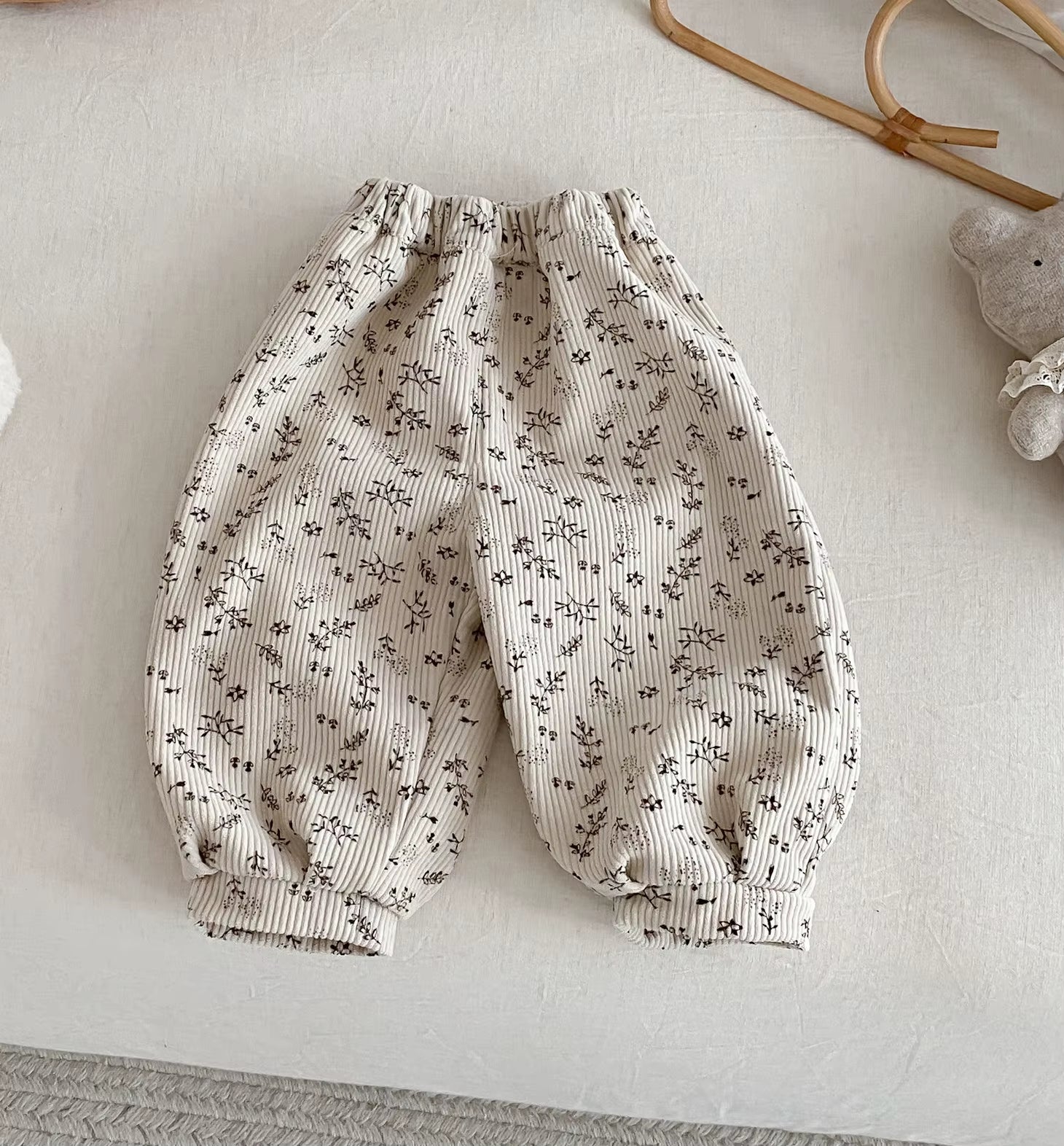 Winter Kids Pants Fur Lining Boys Trousers Leopard Print Gilrs Pants Thicken Fleece Kids Corduroy Pants