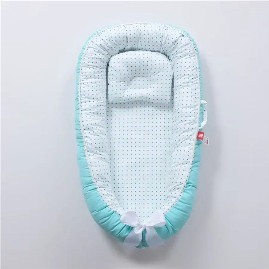 Travel Bed Infant Toddler Cotton Cradle for Newborn Baby Bed Bassinet Bumper New 85*50Cm Baby Nest Bed with Pillow Portable Crib