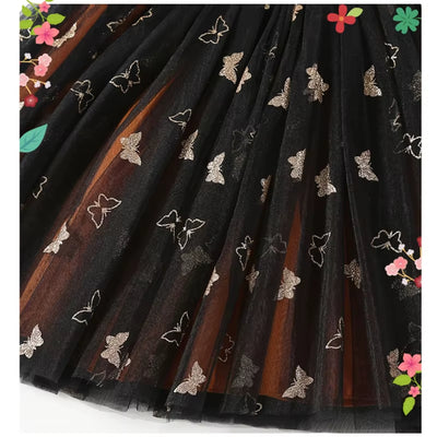 Halloween Disguised Fancy Girl Pumpkin Print Witch Princess Dress Masquerade Party Performance Clothing Cosplay