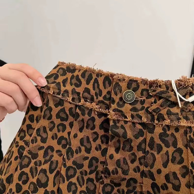 Korean Children'S Clothing Girls' Leopard Print Skirt 2025 Spring/Summer New Style Children'S Trendy Retro Fringed Short Skirt