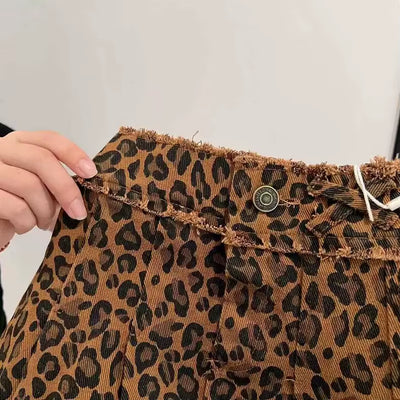 Korean Children'S Clothing Girls' Leopard Print Skirt 2025 Spring/Summer New Style Children'S Trendy Retro Fringed Short Skirt
