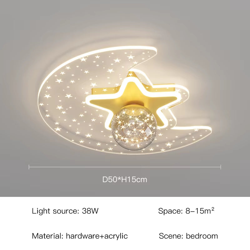 Modern LED Ceiling Lamp Nordic Creative Cartoon Starry Sky Children'S Room Chandelier Applicable to Bedroom and Study Lamps 2023