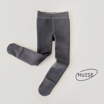 Kids Pants Solid Girls Tights Fur Lining Pantyhose High Elastic Girl Skinny Leggings for 3-12Y