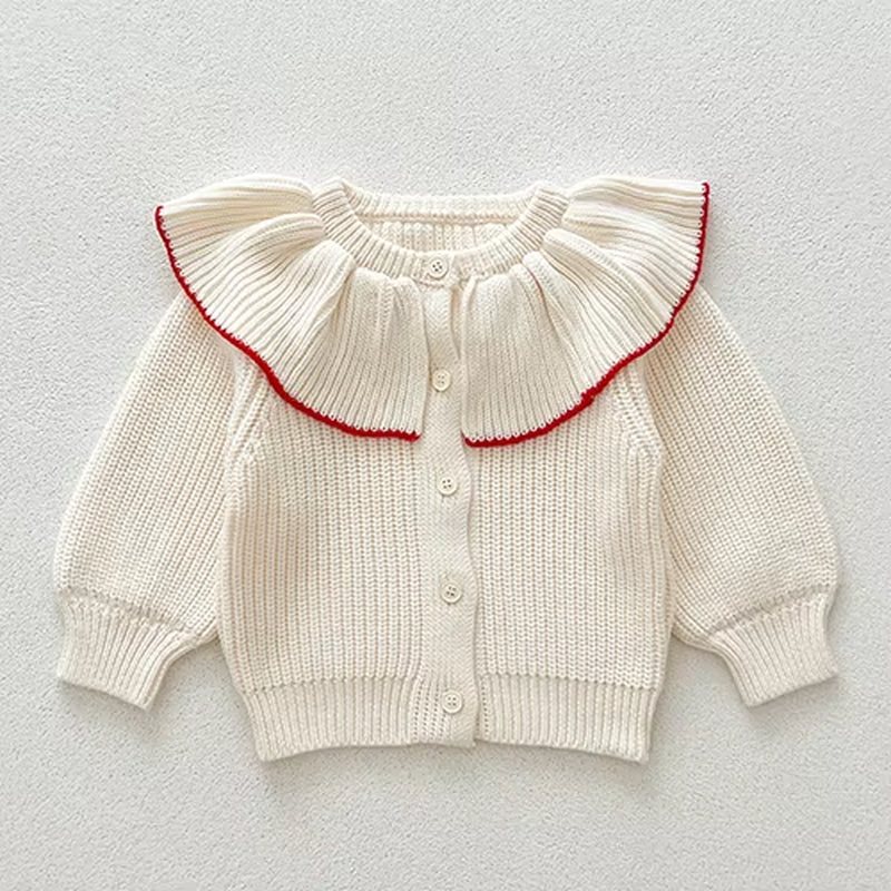 2025 New Autumn 0-3Yrs Toddler Baby Girl Knitting Cardigan Coat Long Sleeved Solid Color Newborn Baby Girls Sweater Coat