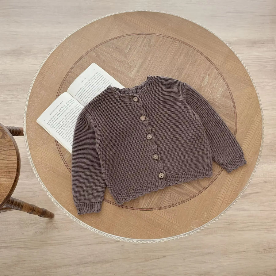 0-3Y Newborn Knitted Cardigan Baby Girl Boy Cotton Handmade Scalloped Long Sleeve Button down Sweater Autumn Winter Outerwear