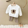 New Autumn Baby Clothes Set 6M-3T Cute Bear Fleece Padded Toddler Girls Hoodie +Pants Infant Leisure Outfit 2PCS