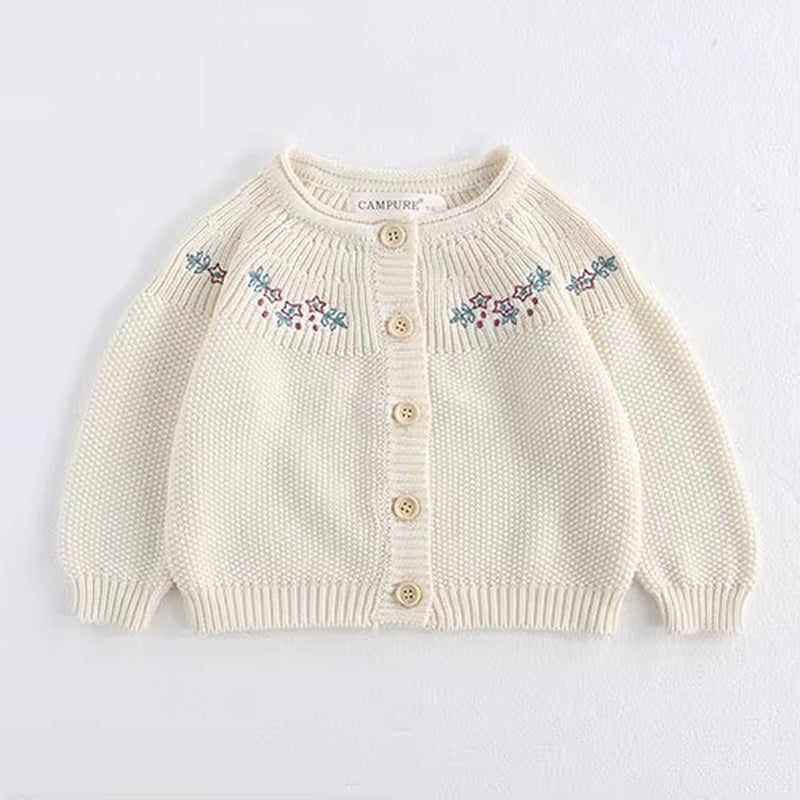 2025 New Autumn 0-3Yrs Toddler Baby Girl Knitting Cardigan Coat Long Sleeved Solid Color Newborn Baby Girls Sweater Coat