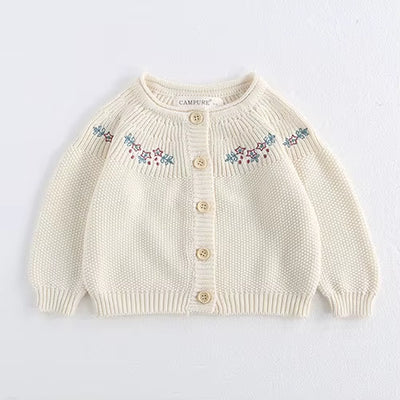2025 New Autumn 0-3Yrs Toddler Baby Girl Knitting Cardigan Coat Long Sleeved Solid Color Newborn Baby Girls Sweater Coat